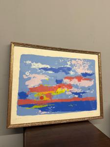 OMICCIOLI GIOVANNI (1901-75) Serigraphie, Künstler-Abzug 1974, mit Stift signiert, 72x55cm, Meereslandschaft von Santa Severa.